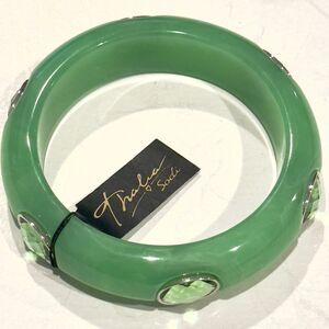 Thalia Sodi Green Bangle Bracelet with Crystals